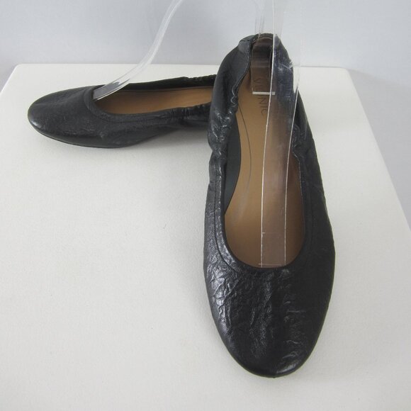 Vionic Womens 9 Alexa Black Leather Slip On Ballet Flats Comfort Shoes Classic - Picture 1 of 10